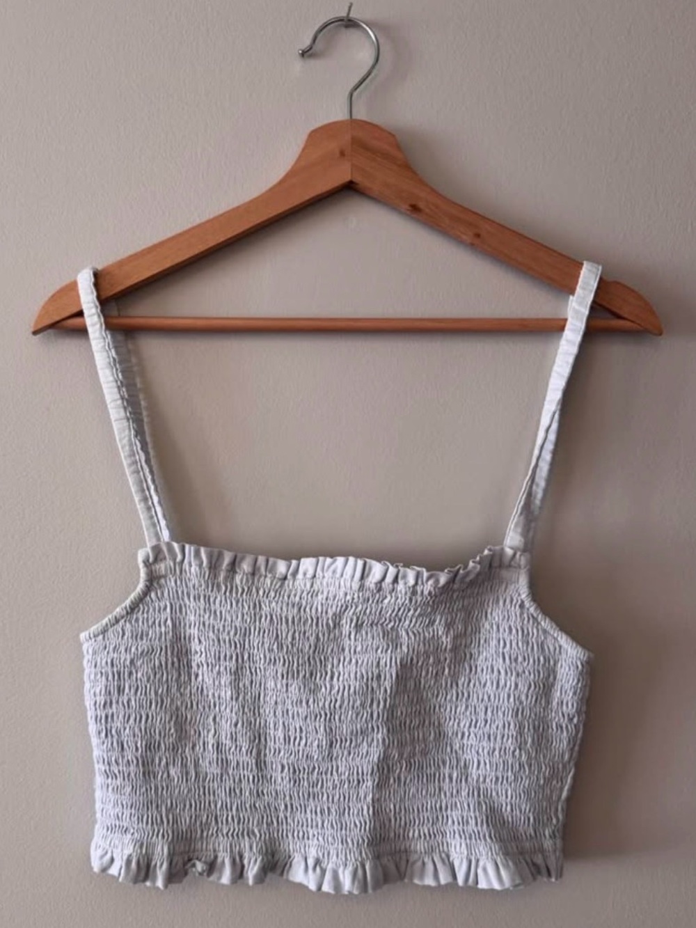 Sunday Best White Smocked Ruffle Crop Top